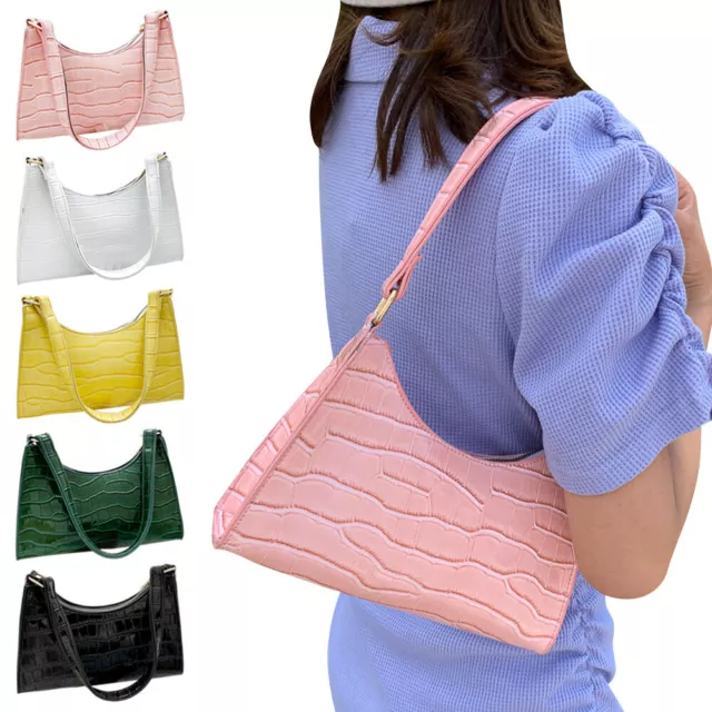 Women Shoulder Baguette Bag Designer Handbag PU Leather Clutch Mini Totes Purse