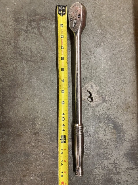 SNAP-ON#SL936 - 15" Long Chrome Handled, 1/2” Drive, Sealed Head, Ratchet-USA-