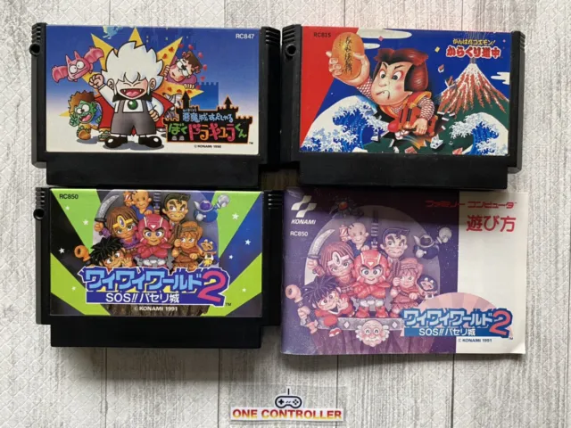 Nintendo Famicom NES Wai Wai World 2 & BOKU DRACULA KUN & GOEMON from Japan