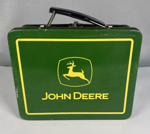John Deere Lunch Box Tin Imagination in Action 7.5" X 6" X 3" Vintage