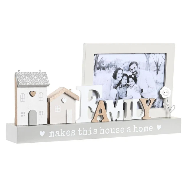 Cadre photo DKD Home Decor Family Blanc Bois MDF (30 x 4 x 15 cm)