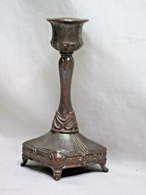 vintage antique candlestick candle stick Art Nouveau detailed footed decor