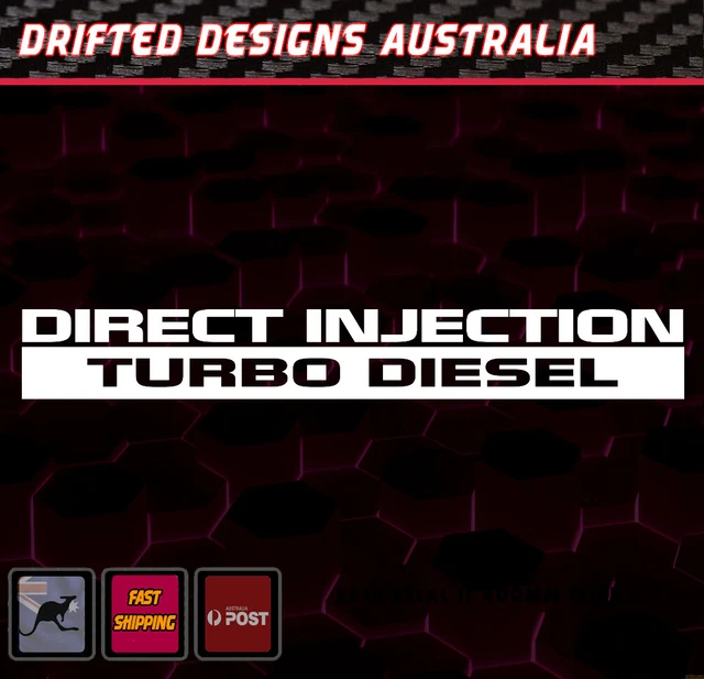 1440 Inject Sticker TURBO DIESEL DECAL DIRECT INJECTION SETx 2 - white 400mm wide 4x4 4wd ...