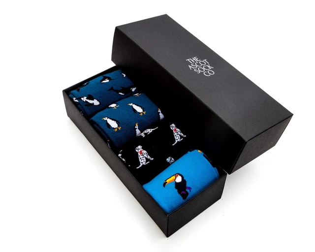 Boîte cadeau chaussettes funky pour hommes - 4 paires de chaussettes cool et funky dans une boîte cadeau