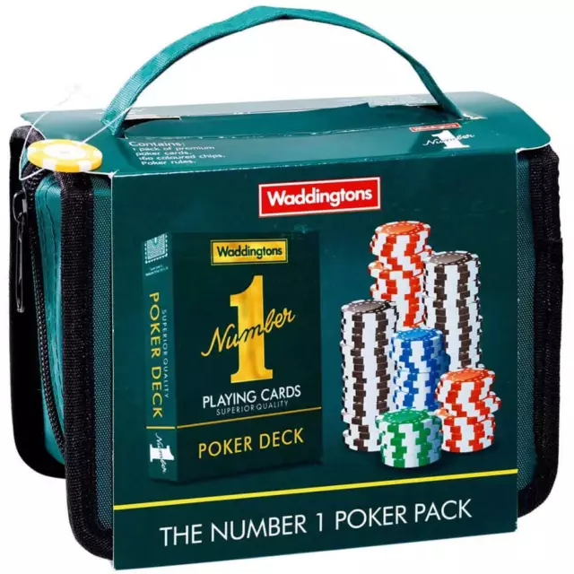 Waddingtons Travel Poker Set 160 fiches da poker colorate di alta qualità, dai 4