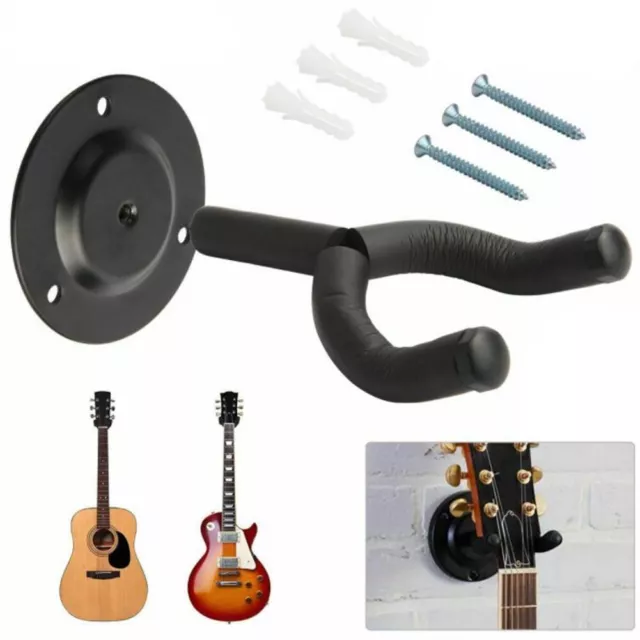 Support de guitare mural sécurisé et élégant couleur noire construction mét