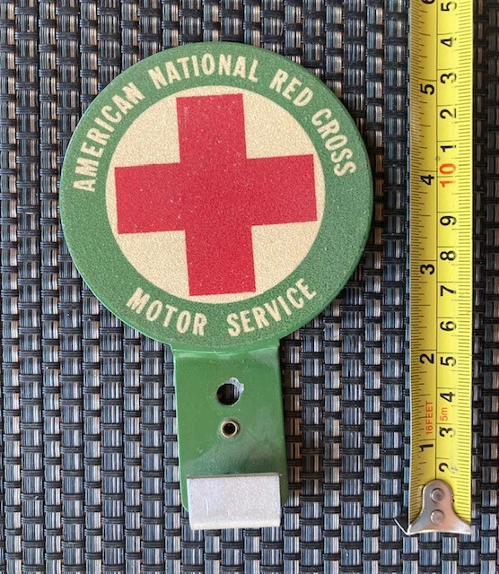 VINTAGE American Red Cross license plate attachment topper Motor Service 1920-30