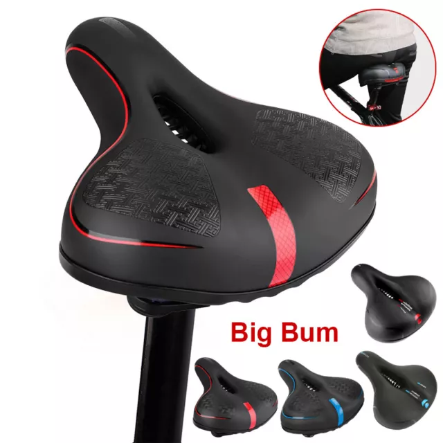 Wide Extra Comfy Bike Bicycle Gel Cruiser Comfort Sporty Soft Pad Saddle Seat UK