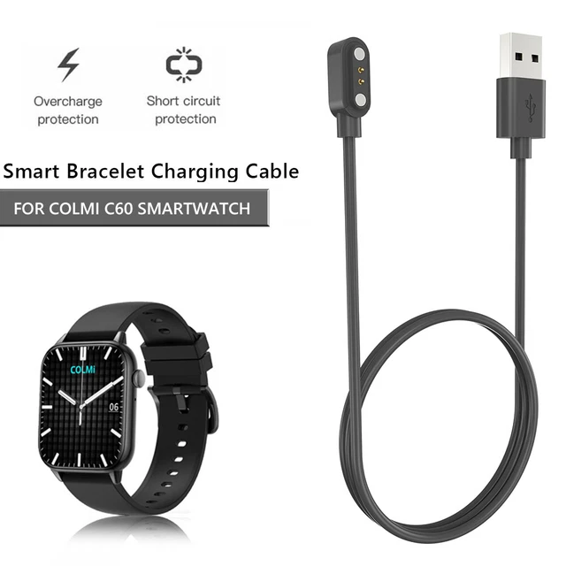 Magnetic Charger Cable Cord USB 2 Pin Charging Cord for COLMI C60/C61/ I20 G1ST