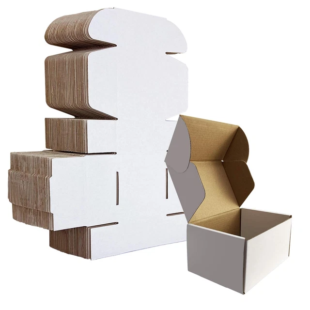 Shipping Boxes Set of 25, 6x4x3 inches, White