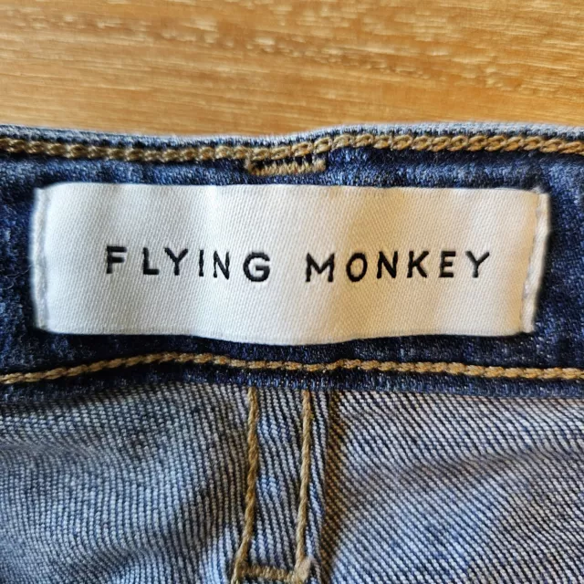 Flying Monkey Womens Jeans 26 Blue Denim Pant Skinny Dark Wash Stretch Raw Hem