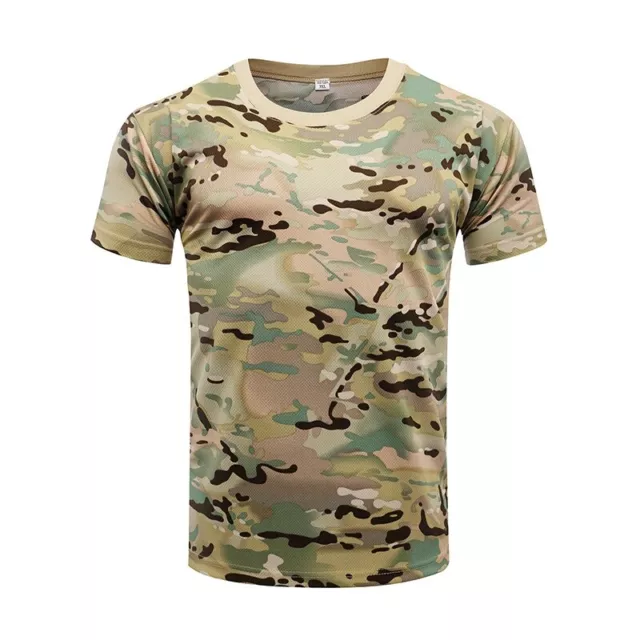 Camouflage Men's Quick Dry Tactical Shirt Short Sleeve Combat Military T Shirt