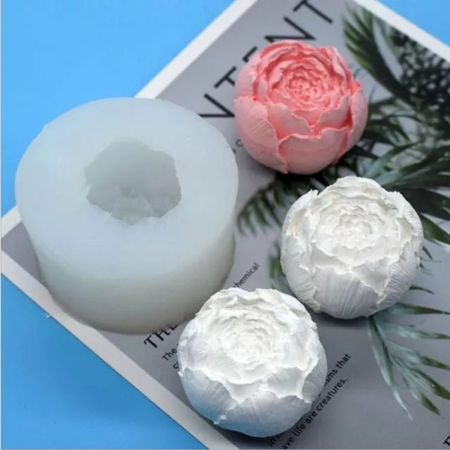 Stampo per sapone in silicone a forma di candela con fiore di rosa 3D