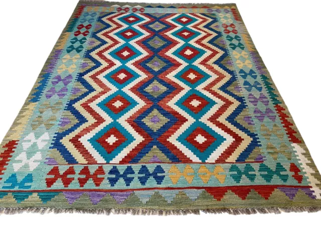 Orientteppich Kelim Teppich Handgewebt 207x154 Schurwolle Nomadic Kilim carpet