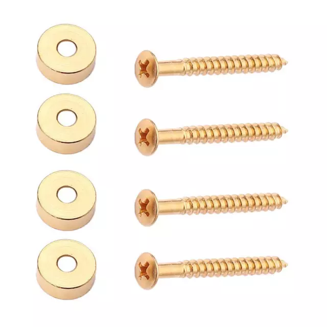 4pcs/Set Guitar Neck Joint Ferrules + Mounting Screws Bolts 14mm