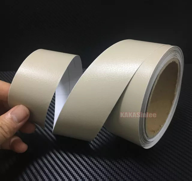 Beige Matte Leather Grain Texture Vinyl Sticker Decal Tape for Car Strip Wrap AB 2