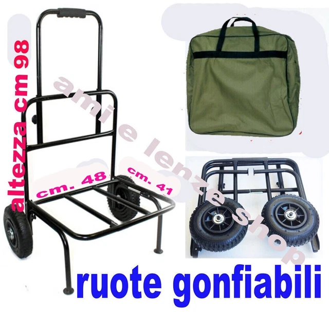 Carrello Ignesti 90346 Con Ruote Gonfiabili E Cuscinetti A Rulli &ndash; Nuovo, Made In Italy