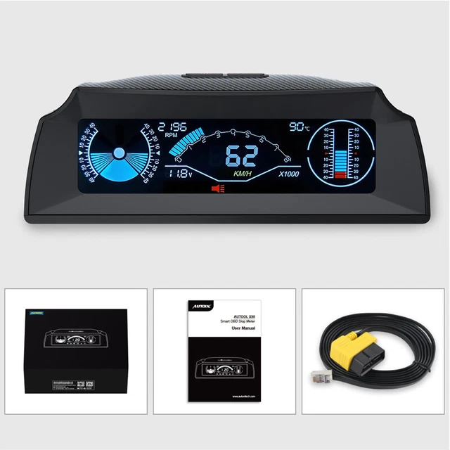 Auto OBD Multi-function Gauge HUD Head-Up Display LCD Digital Screen Speedometer