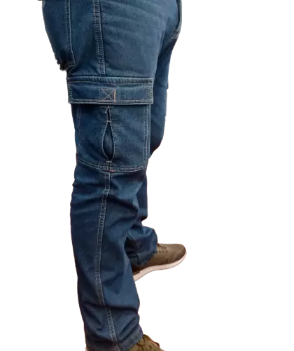 Pantaloni Uomo Cargo jeans da lavoro con Tasche Laterali Multi-tasche tasconi