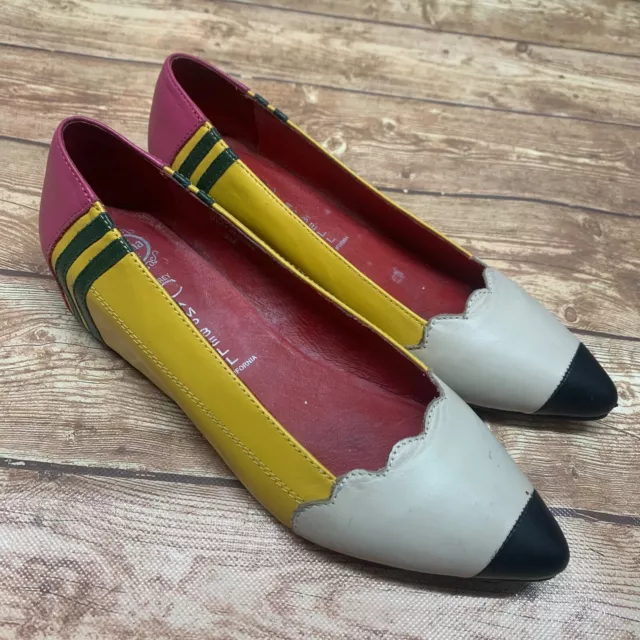 Jeffrey Campbell Pencil Me In Leather Flats Back To School Teacher Shoes 6 M