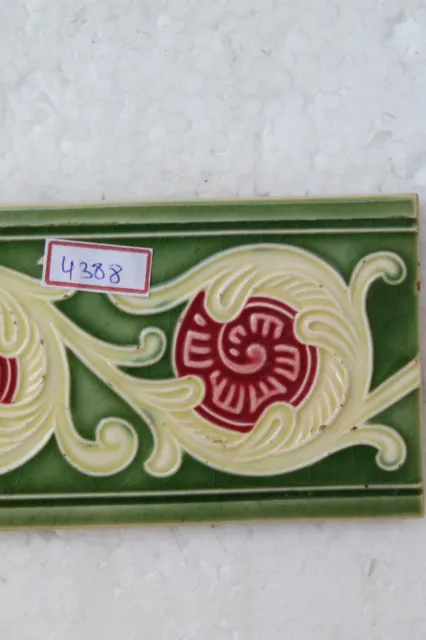 Japan antique art nouveau vintage majolica border tile c1900 Decorative NH4388 4