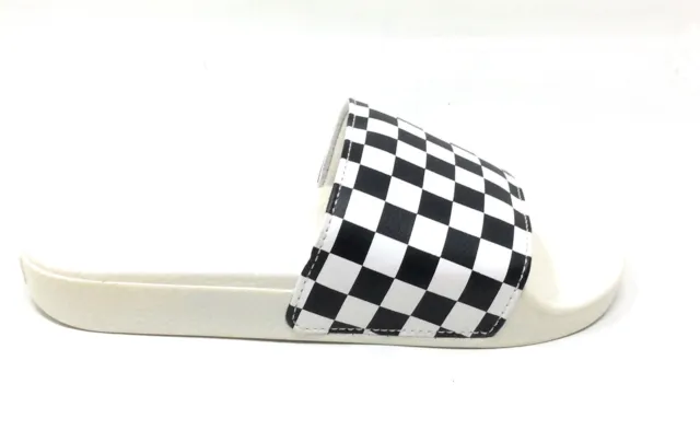 Vans Women's Checkerboard Slide Flat Sandals Black White Size 6 M US