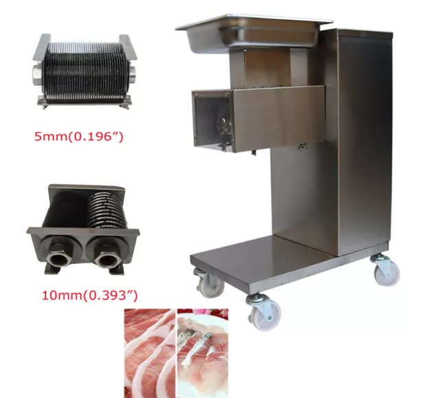 INTBUYING® 5mm&10mm Commercial Meat Cutting Machine QE Type Powered Meat Slicer