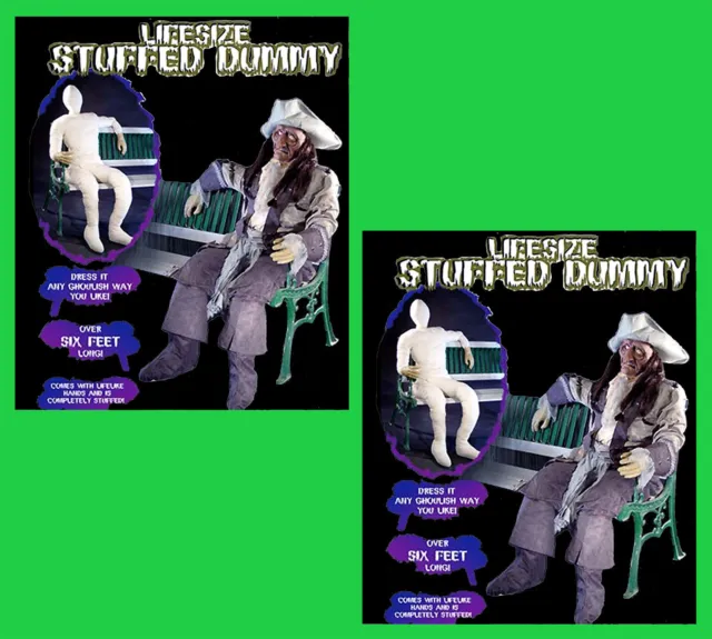 2-PC-Life Size Body-STUFFED POSEABLE DUMMY-Halloween Haunted House Holiday Props 2