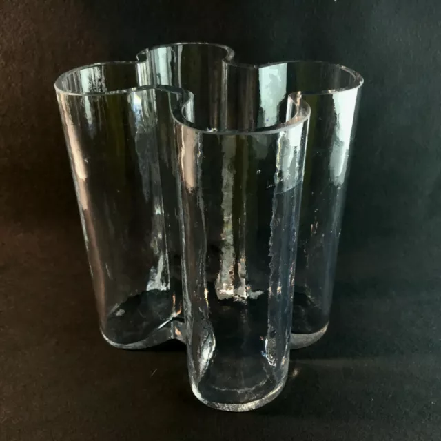 Glas Vase 16 cm Vintage 50er 60er MID CENTURY unbekannt gemarkt Ätzmarke