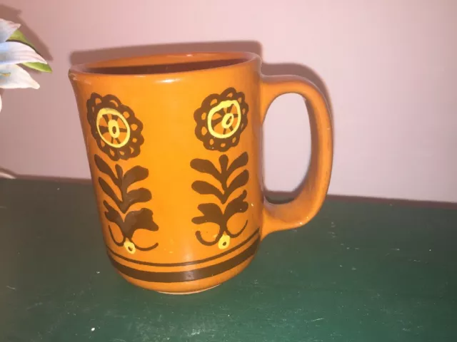 Vintage German Pottery Mochaware Slip Decorated Amish Coffee Mug Slipware 3