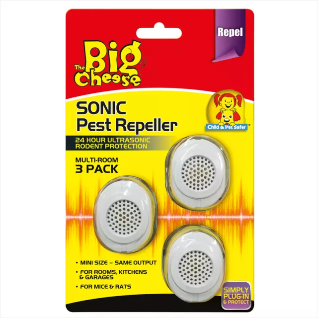 3 Pack Pro Mouse Mice Rat Rodent Pest Control Sonic Repeller Deterrent Humane