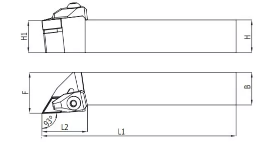 TDJNR/TDJNL Drehhalter für DNMG Wendeplatten Klemmdrehhalter 93° 16x16 bis 25x25 2