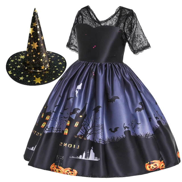 Abito da strega per ragazze costume da strega outfit cappelli da strega abito da strega