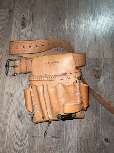 Craftsman Professional Tool Pouch 940487 Leather Heavy Top Grain Cowhide & Belt