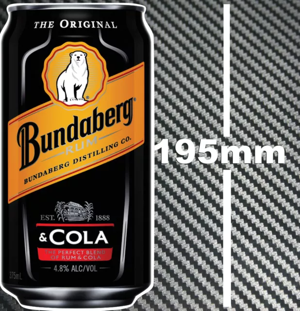 Bundaberg Rum & Cola Bundy Can Sticker Suit Camping Trailer Bar Fridge Party BBQ