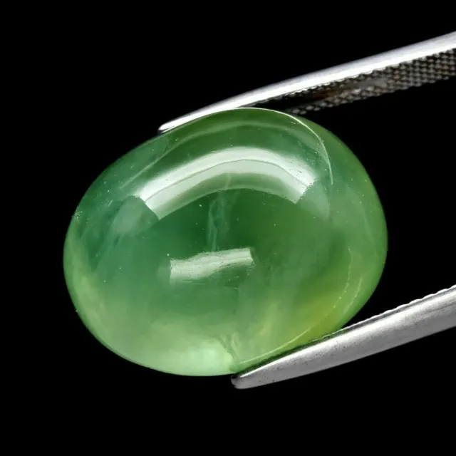 GLC Certified 14.51Ct Natural Green Prehnite Africa Oval Cab Gemstone See Video!