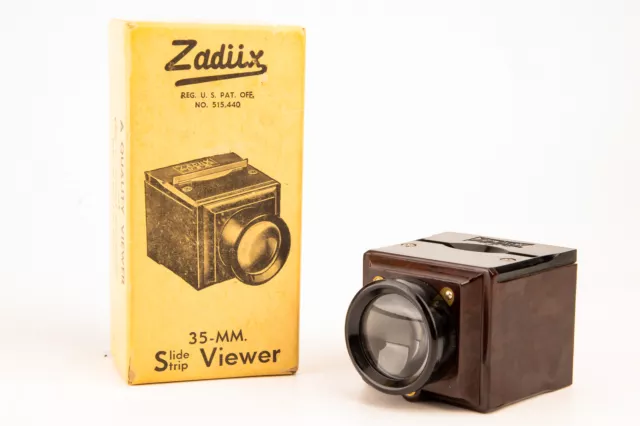 Zadiix 35 mm diapositiva o tira Royal De-Luxe Viewer #501 baquelita en caja vintage V29
