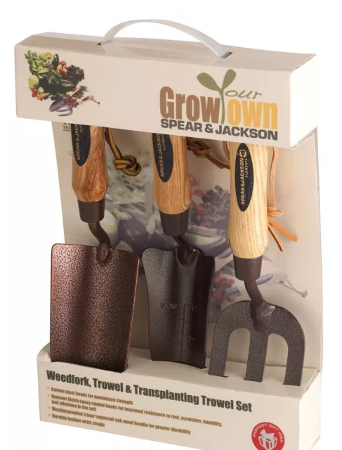 Spear & Jackson 3pc  Trowel, Weed Fork and Transplanting Trowel Gardening Set