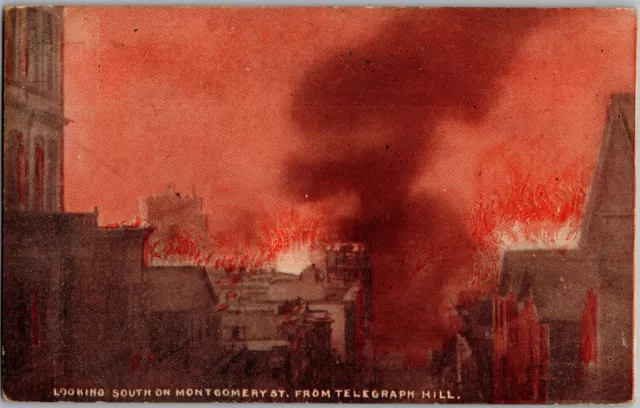 c 1906 San Francisco, California Earthquake & Fire Montgomery Street Postcard