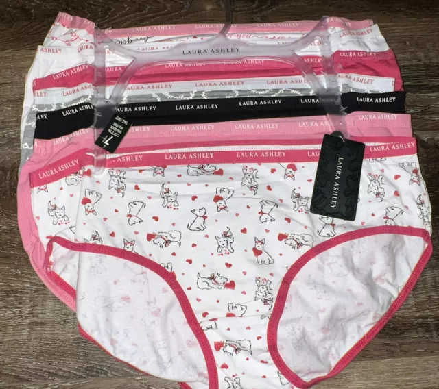 LAURA ASHLEY ~ Women's Hipster Underwear Panties 7-Pair Cotton