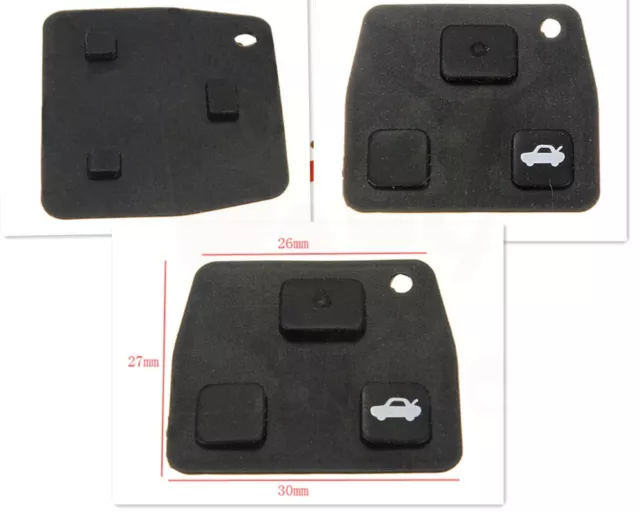 2 Pcs Replacement Remote Key Fob Silicon Rubber Pads For Toyota Key 2 3 Buttons 2