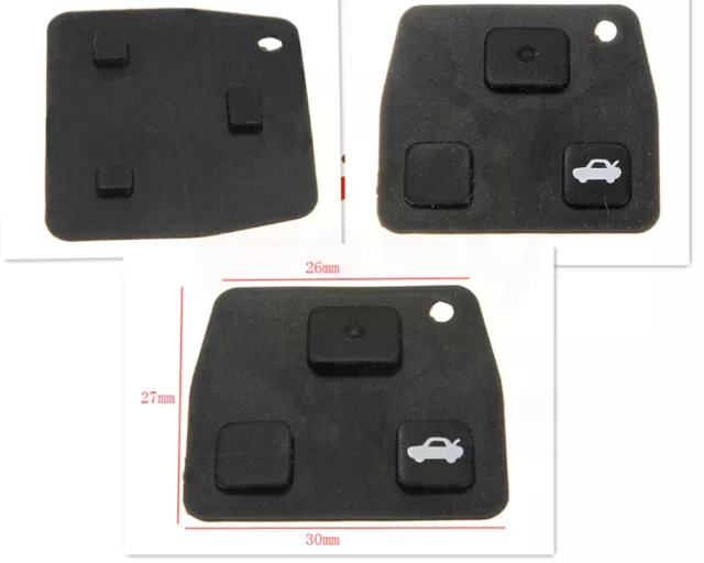 2 pièces coussinets en caoutchouc silicone de remplacement télécommande porte-clés pour clé Toyota 2 3 boutons 2