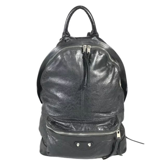 BALENCIAGA Bag BackPack Leather Black 435315 1000 R 538735 Authentic