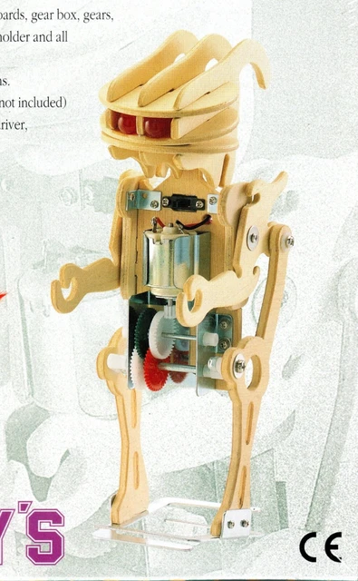 Tech Model Kit WOODEN MODEL ROBOT Kit Motorized Tech Toy Construction Craft Kit £17.99 ...