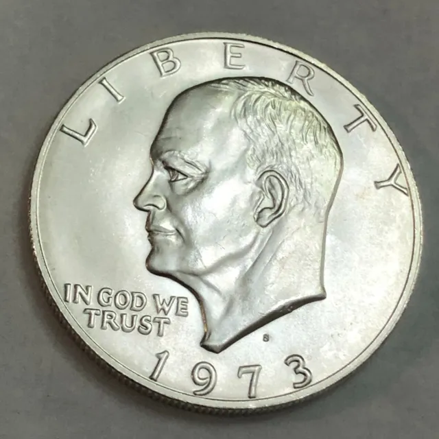 1973-S 40% silver gem BU Eisenhower IKE dollar.  #1