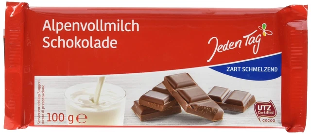 Cioccolato 6x100g latte intero alpino + 9x100g latte intero con nocciole intere 1/24