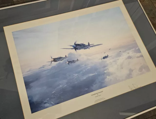 Framed Robert Taylor Print "Flight of Eagles" Signed ADOLF GALLAND WW2 Pilot 2