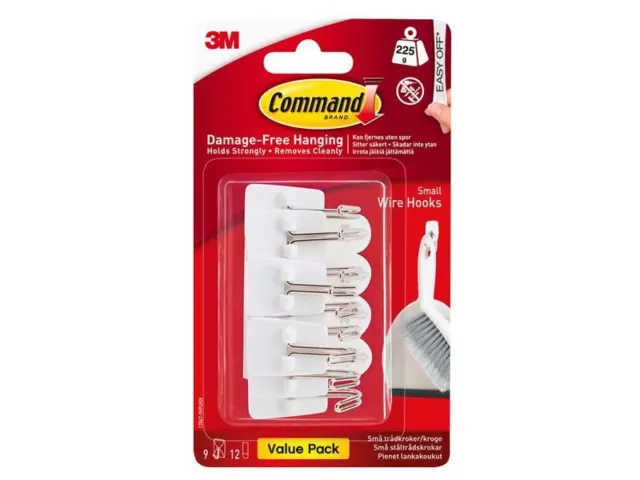 Command™ - White Wire Hooks (Pack 9)