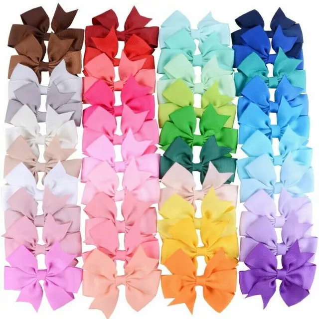 20/40PCS Handmade Baby Girls Bow Hair Clip Children Toddler Hair Accessories