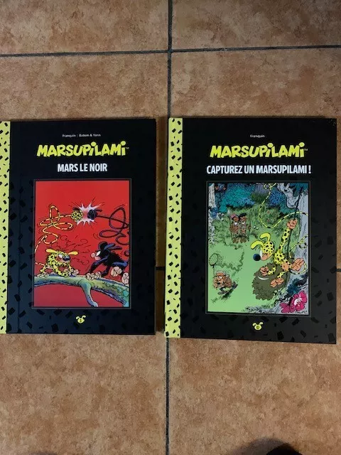 Tirage de luxe MARSUPILAMI - bd dos toilé Franquin Hachette tome 0 et tome 3